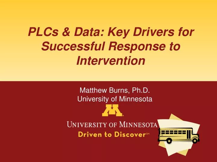 plcs data key drivers for successful response to intervention
