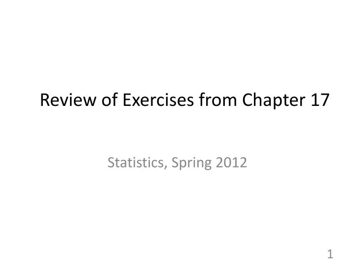 review of exercises from chapter 17