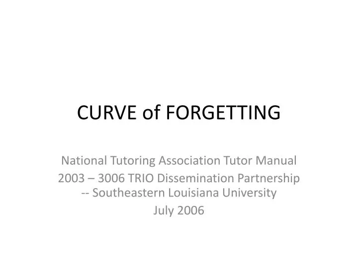 curve of forgetting