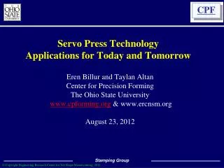 Servo Press Technology Applications for Today and Tomorrow