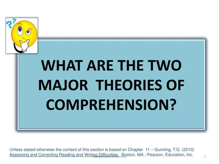 what are the two major theories of comprehension