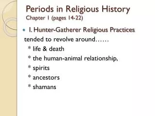 Periods in Religious History Chapter 1 (pages 14-22)