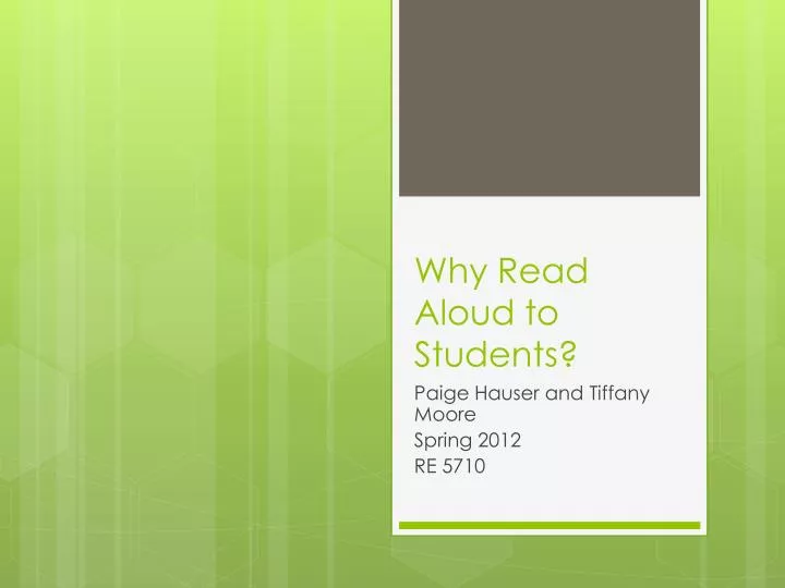 why read aloud to students