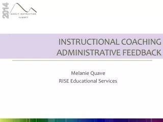 Instructional Coaching Administrative feedback