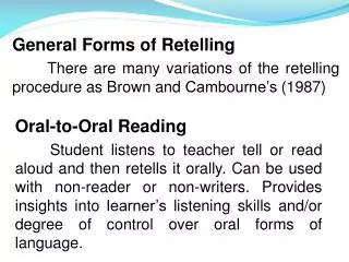 General Forms of Retelling