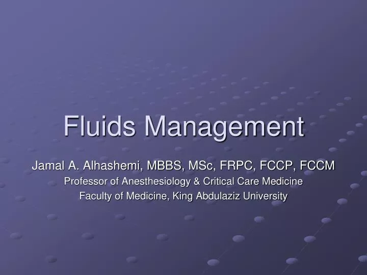 fluids management