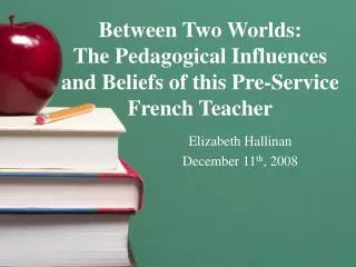 Between Two Worlds: The Pedagogical Influences and Beliefs of this Pre-Service French Teacher