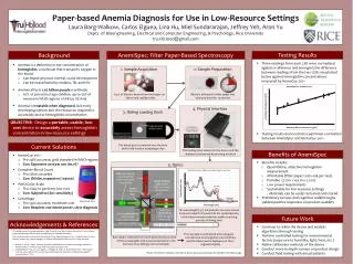 Paper-based Anemia Diagnosis for Use in Low-Resource Settings