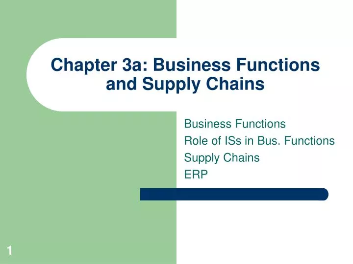 chapter 3a business functions and supply chains
