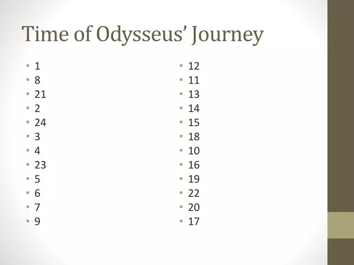 time of odysseus journey