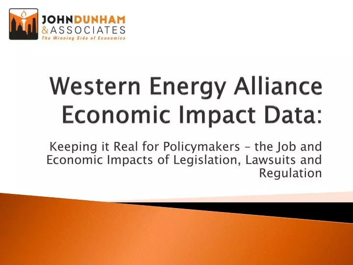 western energy alliance economic impact data