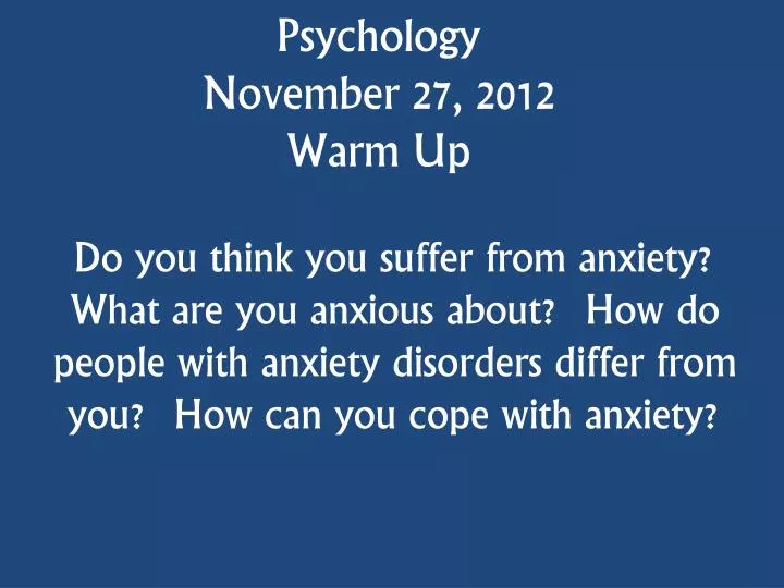 psychology november 27 2012 warm up