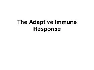 The Adaptive Immune Response