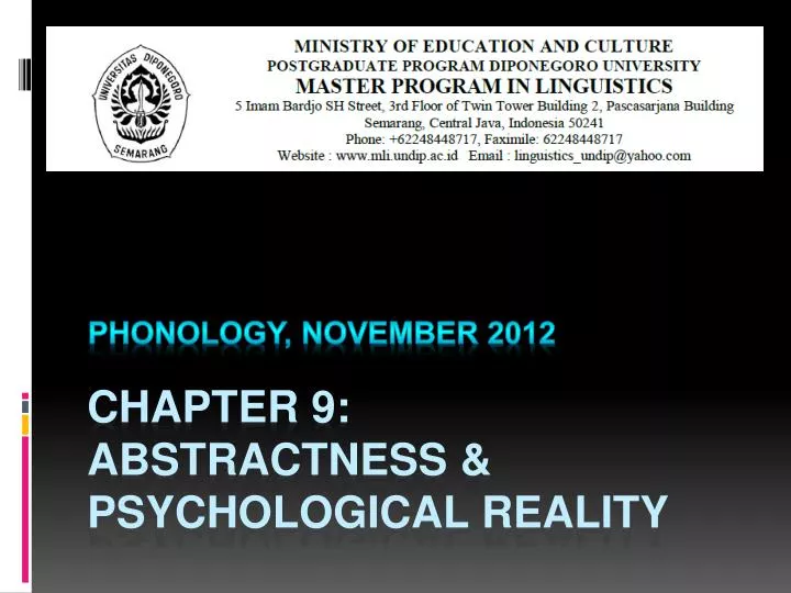 phonology november 2012