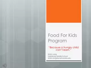 Food For Kids Program