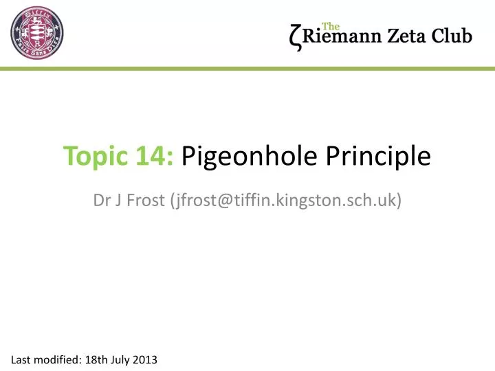 topic 14 pigeonhole principle