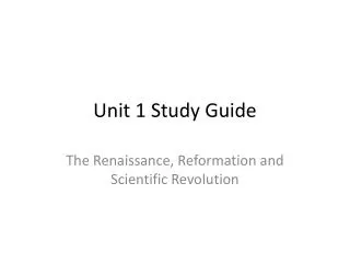 Unit 1 Study Guide