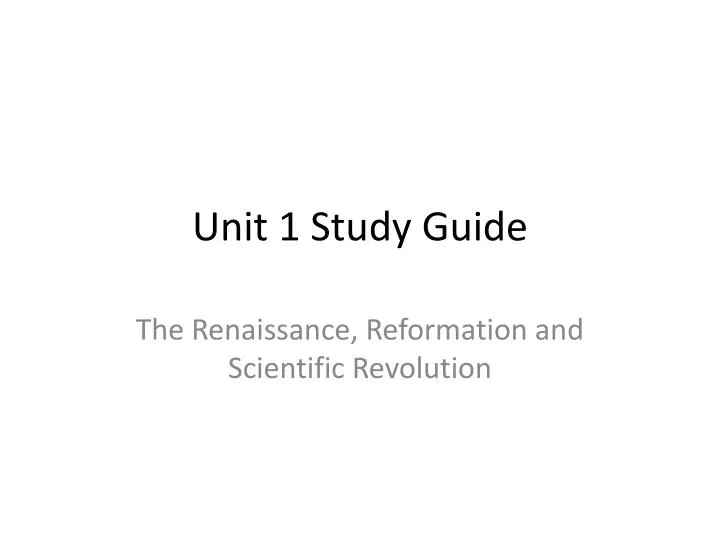 unit 1 study guide