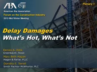 American Bar Association Forum on the Construction Industry 2013 Mid Winter Meeting