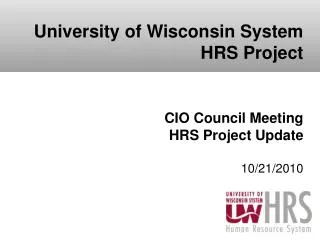 CIO Council Meeting HRS Project Update