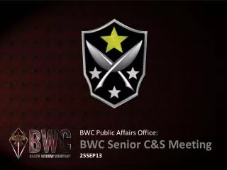 BWC Public Affairs Office: