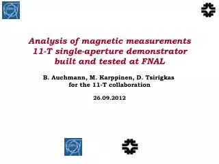 Analysis of magnetic measurements 11-T single-aperture demonstrator built and tested at FNAL