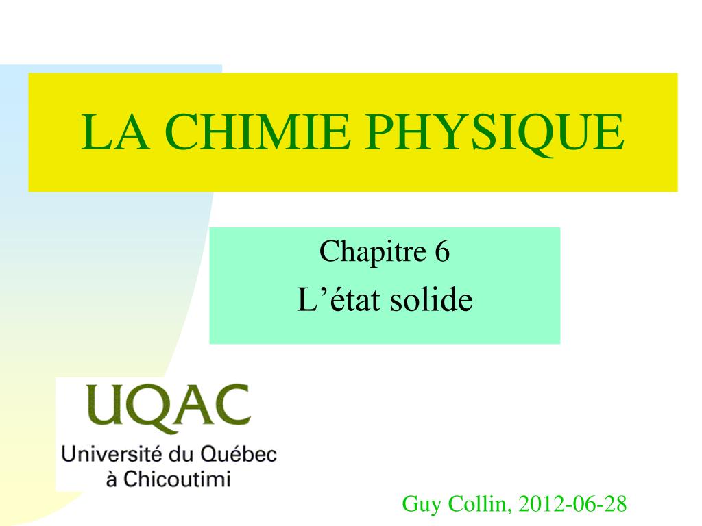 PPT LA CHIMIE PHYSIQUE PowerPoint Presentation, free download ID — free download
