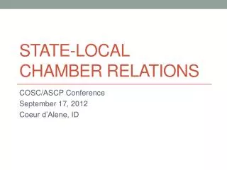 State-Local Chamber Relations
