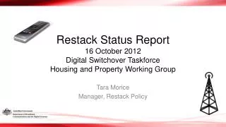 Tara Morice Manager, Restack Policy
