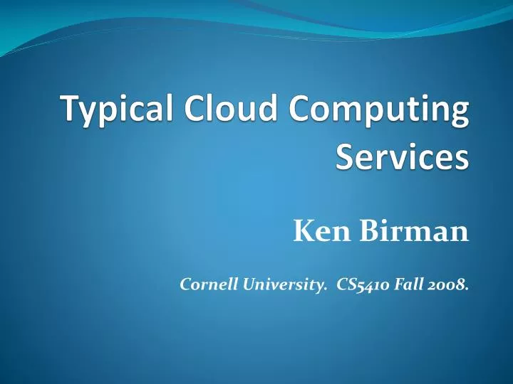 typical cloud computing services