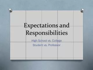 Expectations and Responsibilities