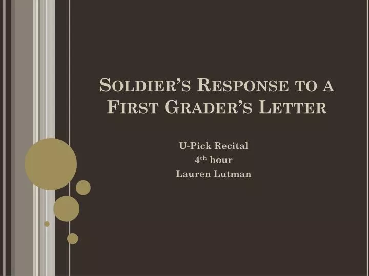 soldier s response to a first grader s letter