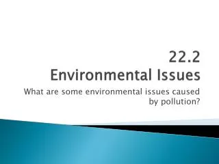 22.2 Environmental Issues