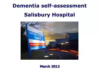 Dementia self-assessment Salisbury Hospital