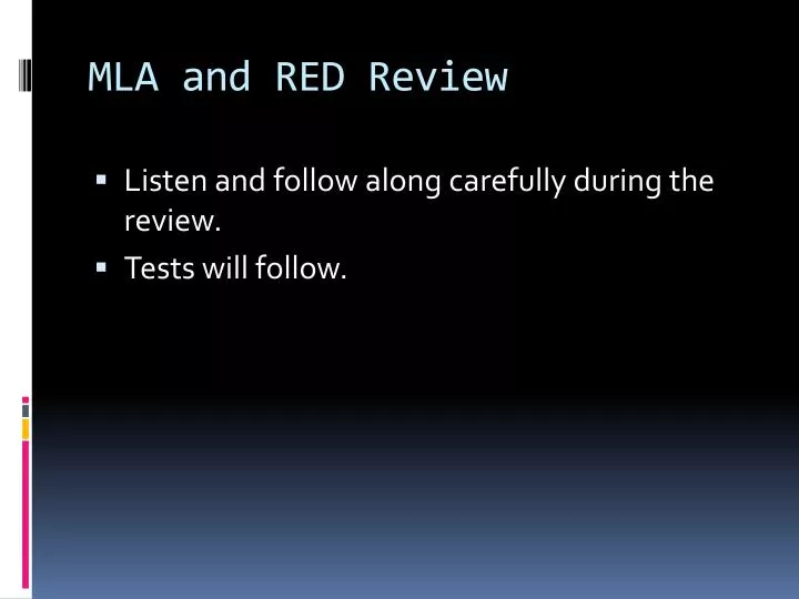 mla and red review