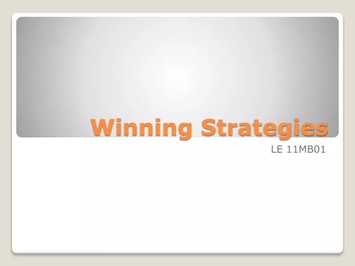 winning strategies