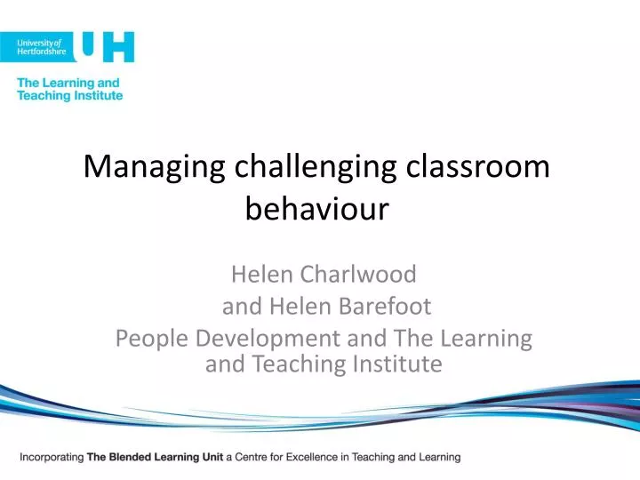 managing challenging classroom behaviour