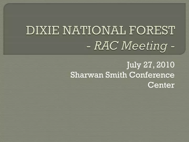 dixie national forest rac meeting