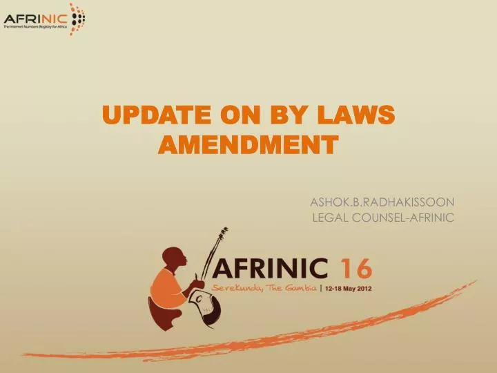 update on by laws amendment