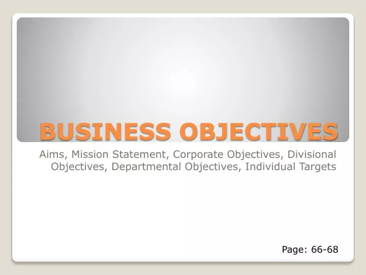 business objectives