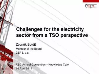 Challenges for the electricity sector from a TSO perspective