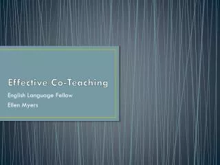 Effective Co-Teaching