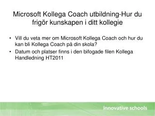 Microsoft Kollega Coach utbildning-Hur du frigör kunskapen i ditt kollegie