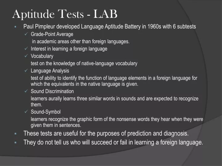 aptitude tests lab