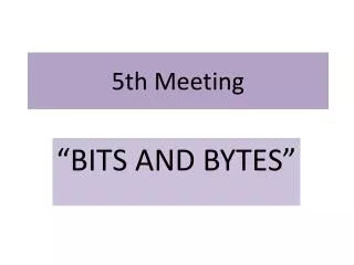 5th Meeting