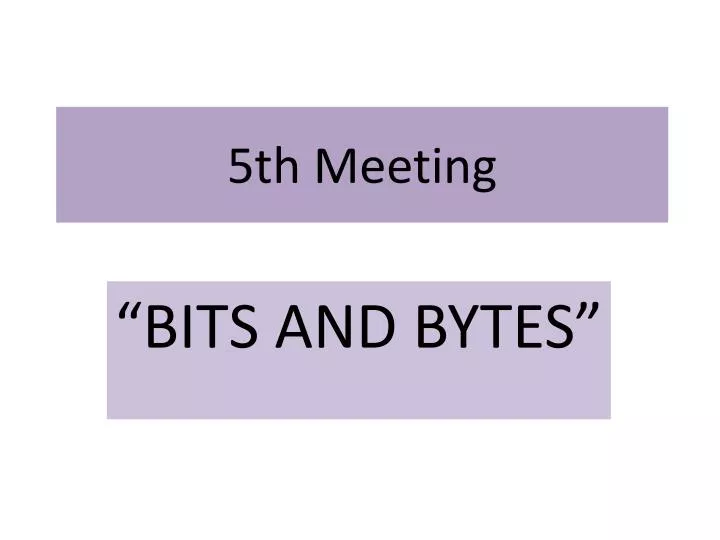 5th meeting