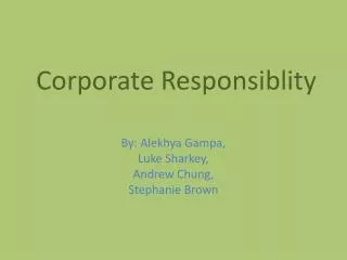 Corporate Responsiblity