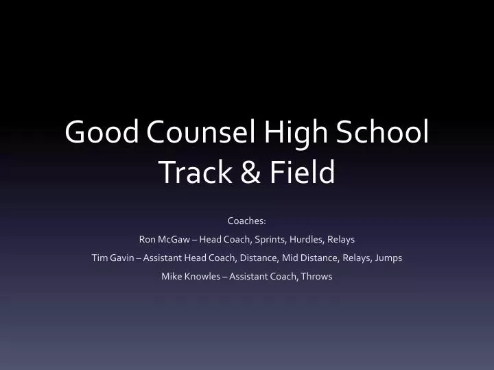 good counsel high school track field