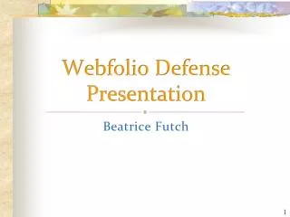 Webfolio Defense Presentation