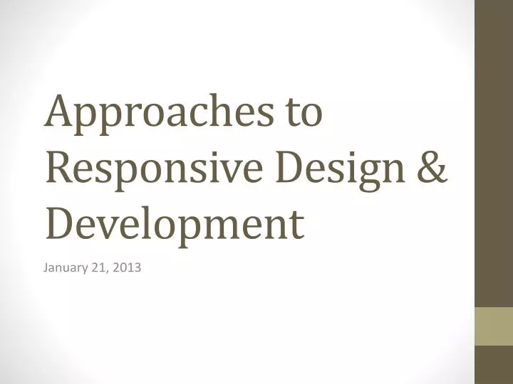 approaches to responsive design development